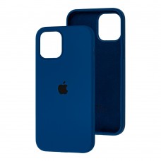 Чехол для iPhone 12 mini Silicone Full синий / navy blue 