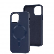 Чехол для iPhone 12/12 Pro Bonbon Leather Metal MagSafe navy blue