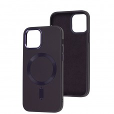 Чохол для iPhone 12 / 12 Pro Bonbon Leather Metal MagSafe dark purple
