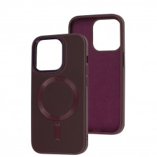 Чехол для iPhone 14 Pro Bonbon Leather Metal MagSafe plum