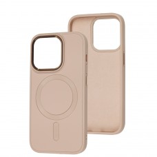 Чохол для iPhone 14 Pro Bonbon Leather Metal MagSafe light pink