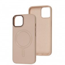 Чехол для iPhone 14 Bonbon Leather Metal MagSafe light pink