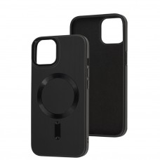 Чехол для iPhone 14 Bonbon Leather Metal MagSafe black