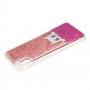 Чехол для Samsung Galaxy A10 (A105) Блестки вода "кот розовый"