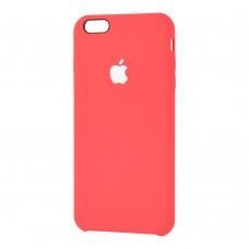 Чехол silicone case для iPhone 6 Plus ярко-розовый белое яблоко 