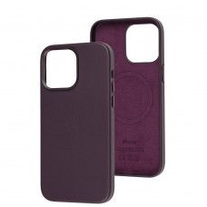 Чехол для iPhone 14 Pro Max Leather with MagSafe dark cherry