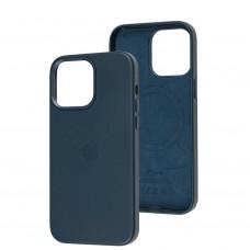 Чохол для iPhone 14 Pro Max Leather with MagSafe indigo blue