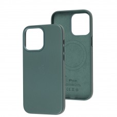 Чехол для iPhone 14 Pro Max Leather with MagSafe pine green