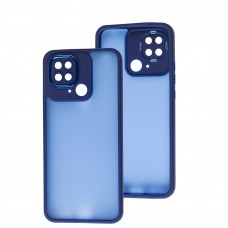 Чехол для Xiaomi Redmi 10C Luxury Metal Lens синий