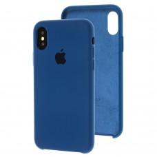 Чехол Silicone для iPhone X / Xs case синий горизонт