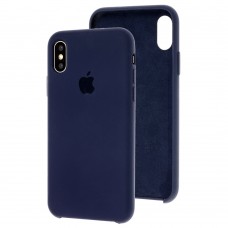 Чехол Silicone для iPhone X / Xs case темно синий