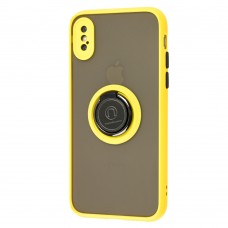Чехол для iPhone X / Xs LikGus Edging Ring желтый 
