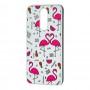 Чехол для Xiaomi Redmi 8A Fashion mix "фламинго"