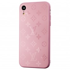 Чохол для iPhone Xr glass LV рожевий