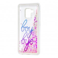 Чехол для Samsung Galaxy A8 2018 (A530) вода светло-розовый "boy bye"