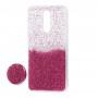 Чехол для Xiaomi Redmi 8 Fashion блестки + popsocket бордовый