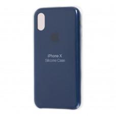 Чохол silicone case для iPhone X blue cobalt