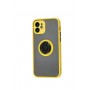 Чохол для iPhone 12 LikGus Edging Ring camera жовтий