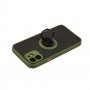Чохол для iPhone 12 LikGus Edging Ring camera зелений (хакі)