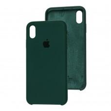 Чехол silicone case для iPhone Xs Max dark green