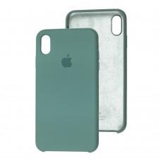 Чехол silicone case для iPhone Xs Max pine needle green