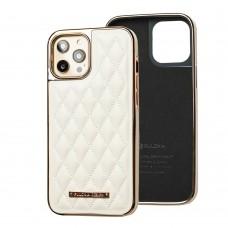 Чохол для iPhone 12 Pro Max Puloka leather case білий