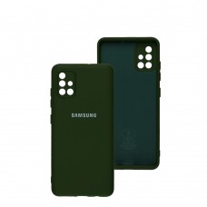 Чехол для Samsung Galaxy A51 (A515) Silicone Full camera зеленый / dark green