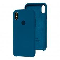 Чехол Silicone для iPhone X / Xs Premium case cosmos blue