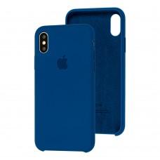 Чехол Silicone для iPhone X / Xs Premium case cobalt blue