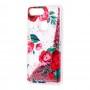 Чехол для Xiaomi Mi 8 Lite Блестки вода красный "красные розы"