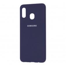 Чехол для Samsung Galaxy  A20 / A30 Silicone cover темно-синий
