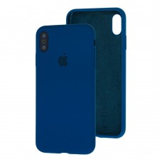 Чехол для iPhone X / Xs Silicone Full синий / blue cobalt