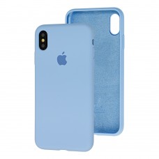 Чехол для iPhone X / Xs Silicone Full голубой / lilac blue