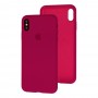 Чохол для iPhone X / Xs Silicone Full червоний / rose red