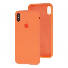 Чохол для iPhone X / Xs Silicone Full помаранчевий / papaya