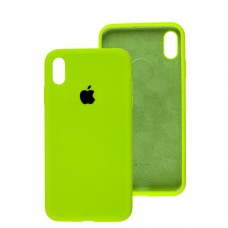 Чехол для iPhone Xs Max Silicone Full зеленый / neon green