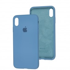 Чехол для iPhone Xs Max Silicone Full голубой/cornflower