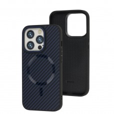 Чехол для iPhone 15 Pro Berlia Armor Carbon MagSafe blue