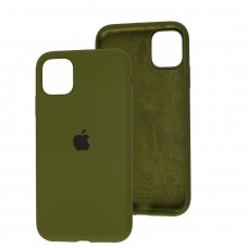 Чехол для iPhone 11 Silicone Full зеленый / dark olive