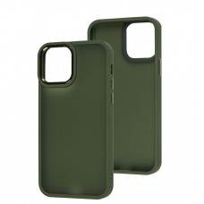 Чехол для iPhone 12 / 12 Pro Metal Bezel темно-зеленый