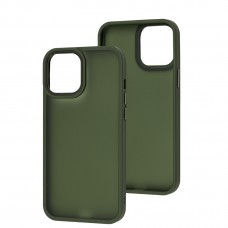 Чехол для iPhone 12 Pro Max Metal Bezel темно-зеленый