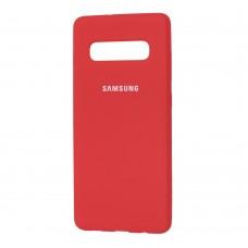 Чохол Samsung Galaxy S10+ (G975) Silicone cover червоний