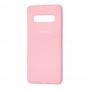 Чохол Samsung Galaxy S10+ (G975) Silicone cover рожевий