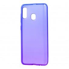 Чехол для Samsung Galaxy A20 / A30 Gradient Design фиолетово-синий