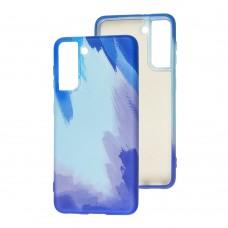 Чехол для Samsung Galaxy S21 (G991) Wave Watercolor blue