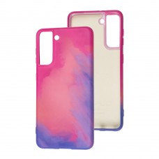 Чехол для Samsung Galaxy S21 (G991) Wave Watercolor pink / purple