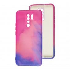 Чехол для Xiaomi Redmi 9 Wave Watercolor pink / purple