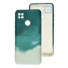 Чехол для Xiaomi Redmi 9C / 10A Wave Watercolor dark green / gray