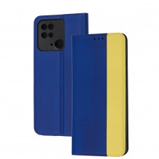 Чехол книга UA для Xiaomi Redmi 10C желто-голубой