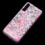 Чехол для Samsung Galaxy A50 / A50s / A30s Блестки вода розовый "розовые цветы"
